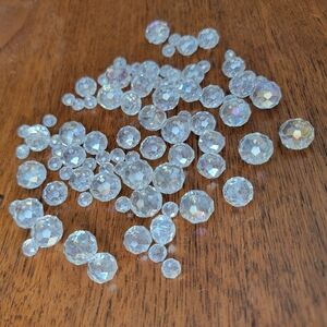 Clear irridescent beads for jewelry making